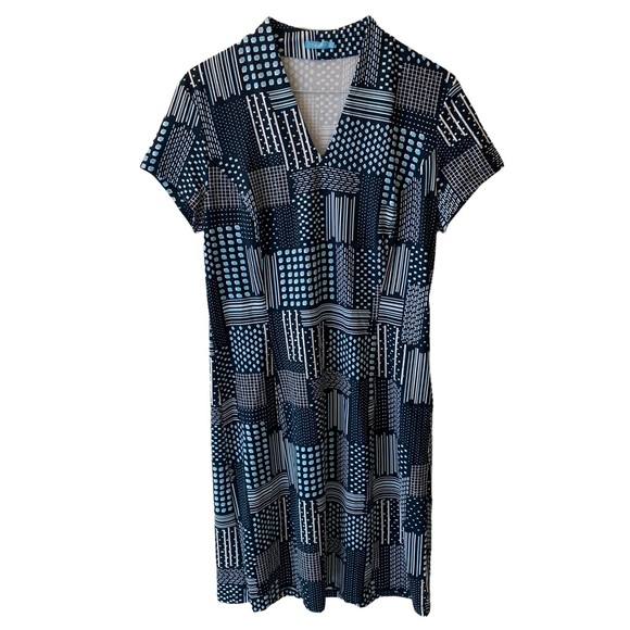 J. McLaughlin Dresses J Mclaughlin Ivana Short Sleeve V Neck Blue